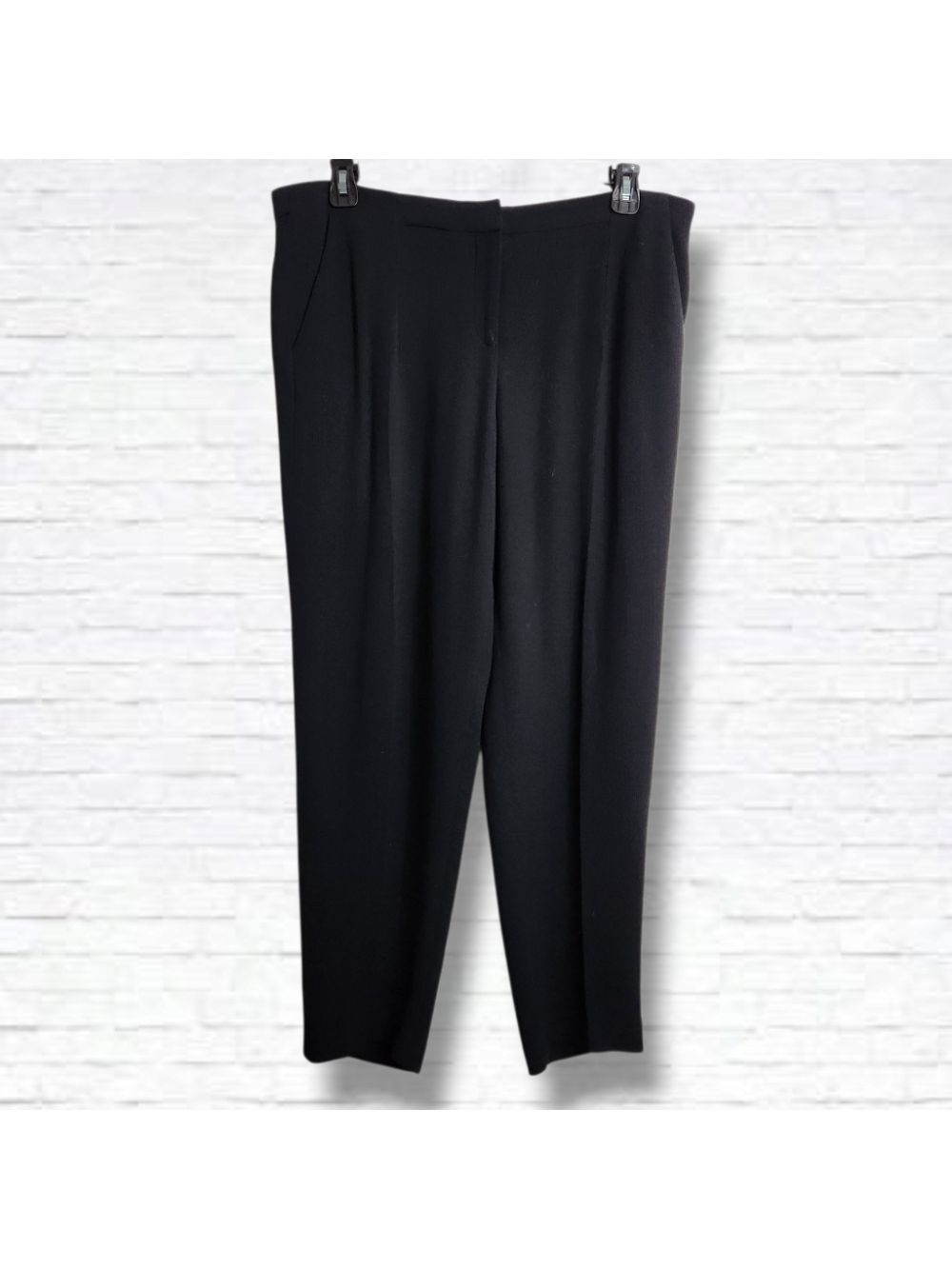 Hugo Boss Black Wool Blend Straight Leg Trouser Pants Size 12 US